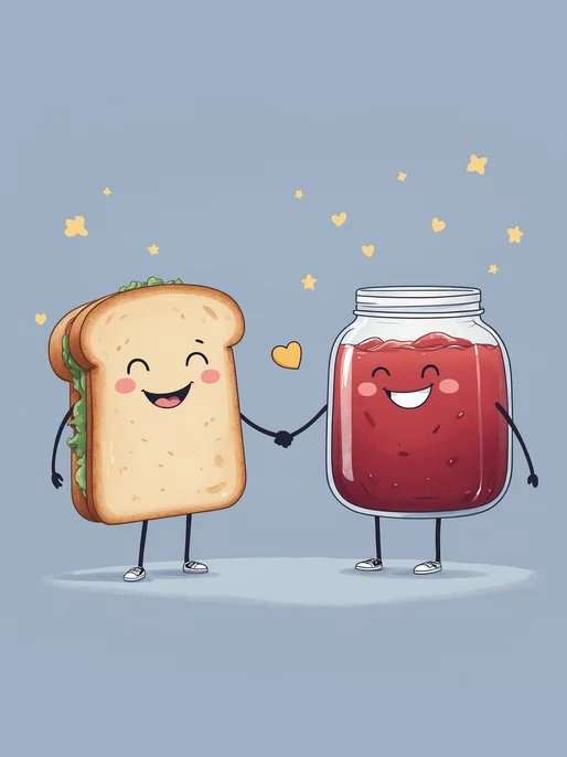 Sandwich and Jam Love Wallpaper