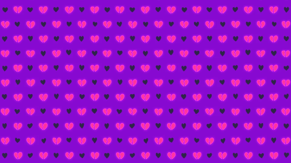 Purple Broken Hearts Screen