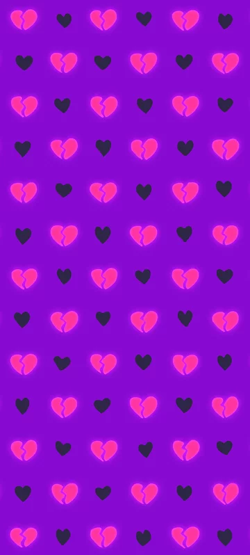Purple Broken Hearts Screen