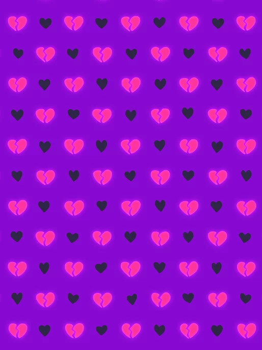 Purple Broken Hearts Screen