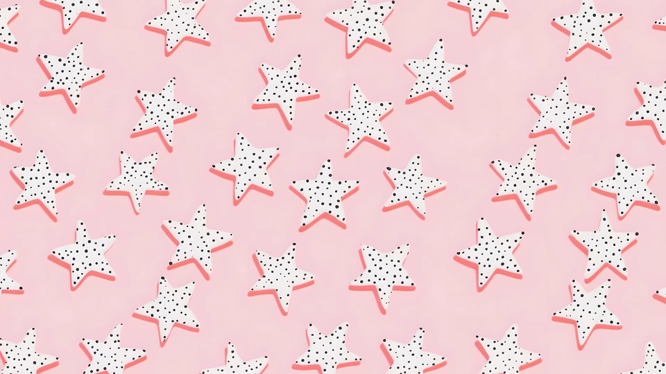 Stars and Dots Pink Wallpaper