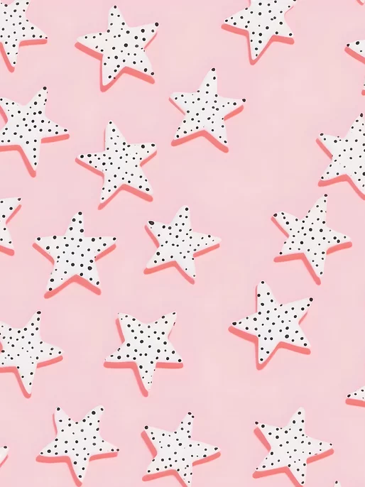 Stars and Dots Pink Wallpaper