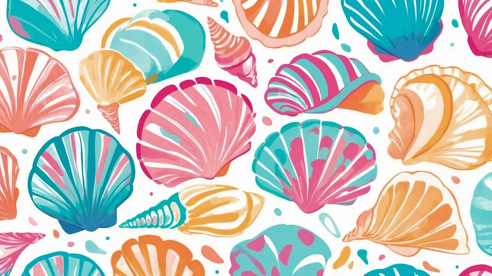 Colorful Seashell Pattern Wallpaper