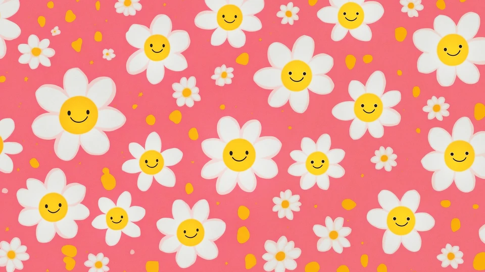 Cheerful Smiley Flower Background