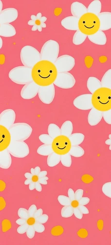 Cheerful Smiley Flower Background