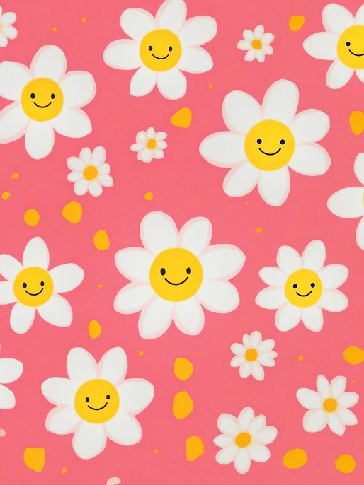 Cheerful Smiley Flower Background