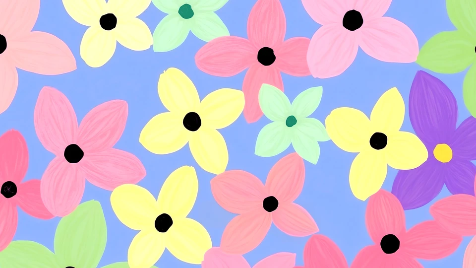 Colorful Flowers Preppy Wallpaper