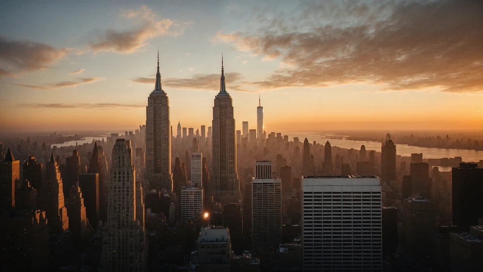 NYC Sunrise Skyline Wallpaper