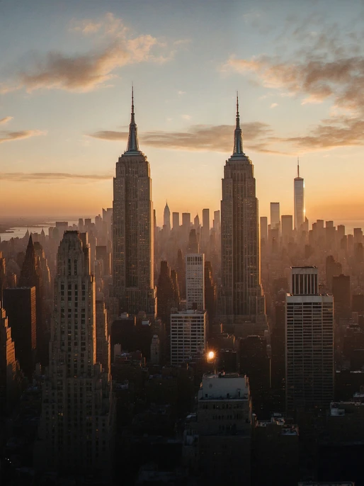 NYC Sunrise Skyline Wallpaper