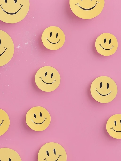 Preppy Smiles Pink Background