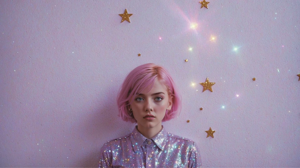 Preppy Woman Starry Wallpaper