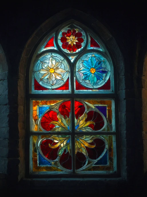 Floral Gothic Window Background
