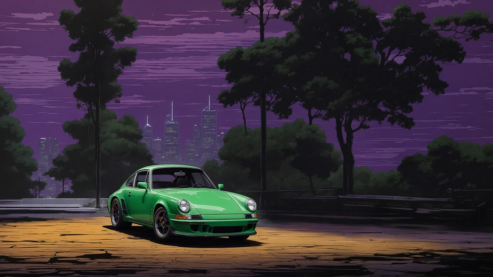 Retro Porsche 911 Art Image
