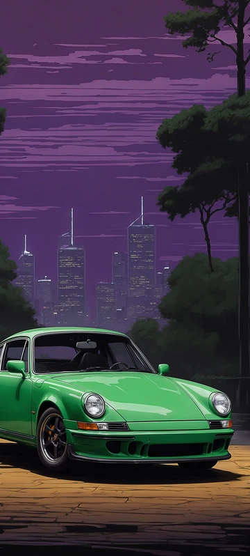 Retro Porsche 911 Art Image