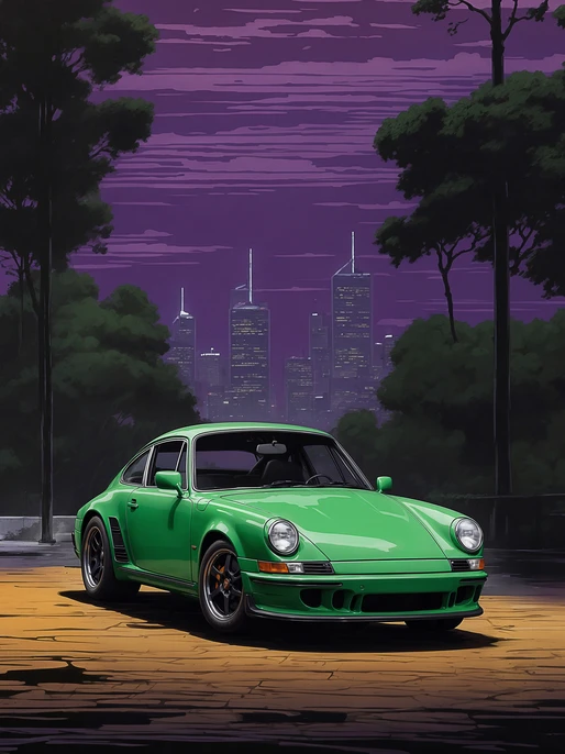 Retro Porsche 911 Art Image