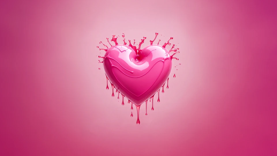 Pink Drip Heart Background