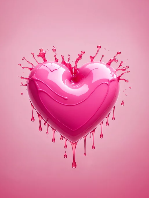 Pink Drip Heart Background