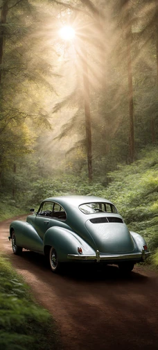 Old Car in Woods Image