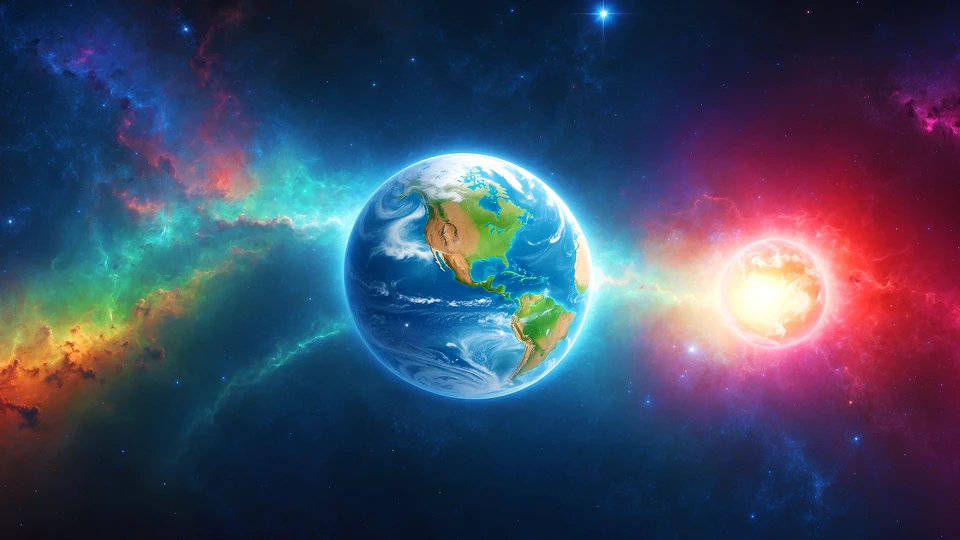 Earth in Space Cosmic Wallpaper