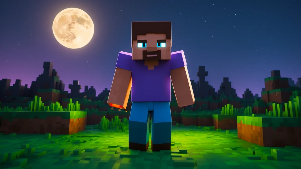 Blocky Herobrine Background