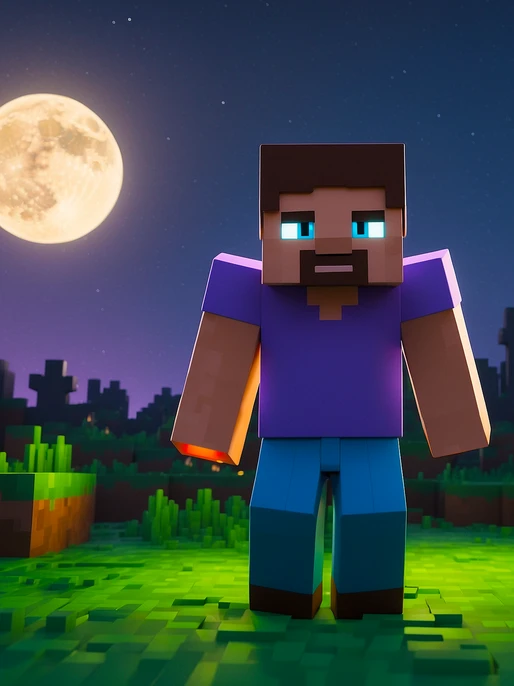 Blocky Herobrine Background