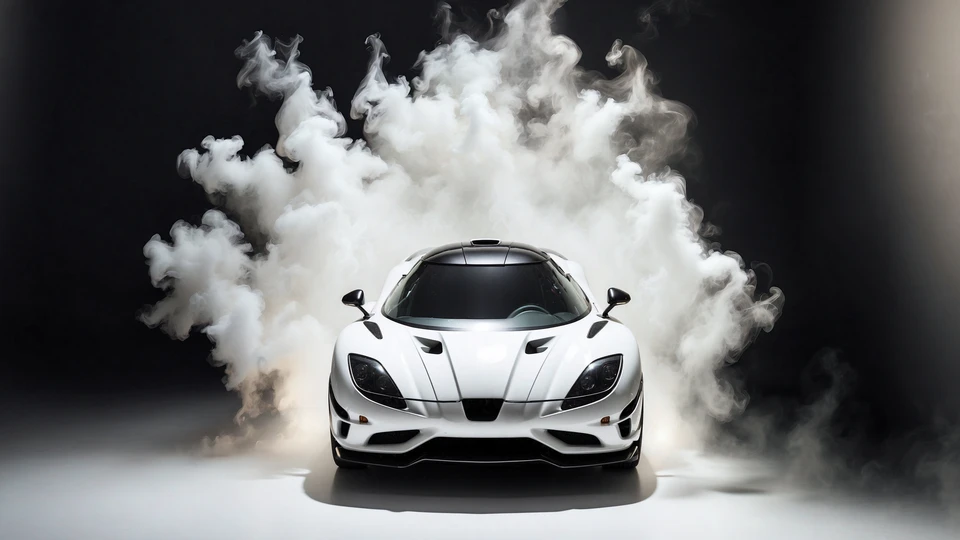 White Smoke Supercar Screen Image