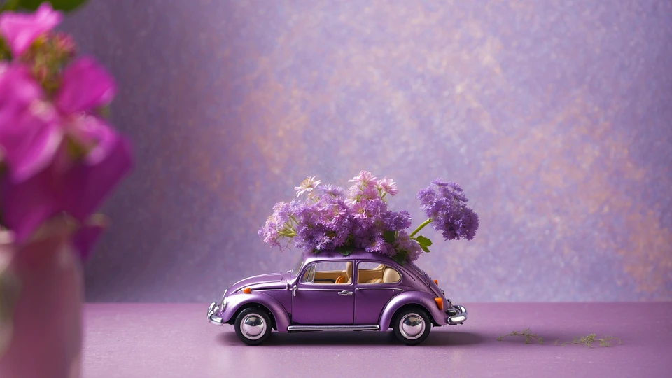 Purple Volkswagen Beetle Toy