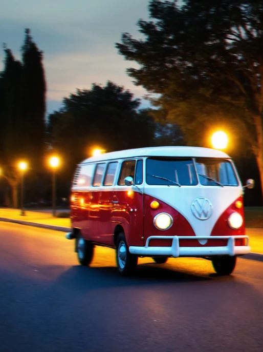 Classic VW Van on Evening Drive