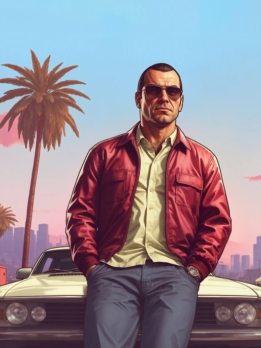 GTA V-Style Anime Poster
