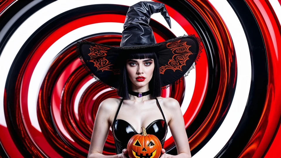Striking Witch Halloween Wallpaper