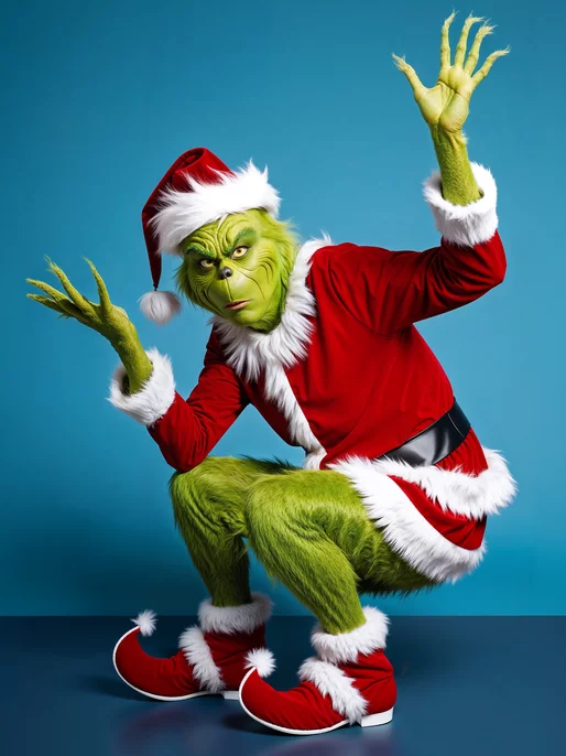 Grinch in Santa Costume Art Image