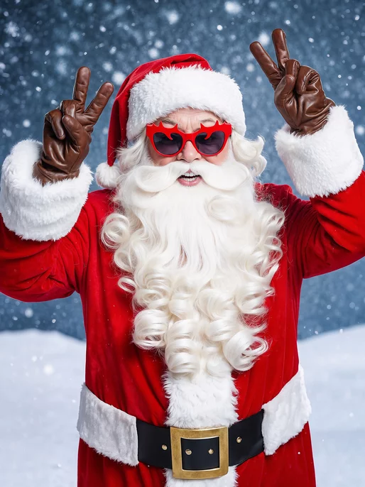 Santa Claus in Snowy Vibes Wallpaper