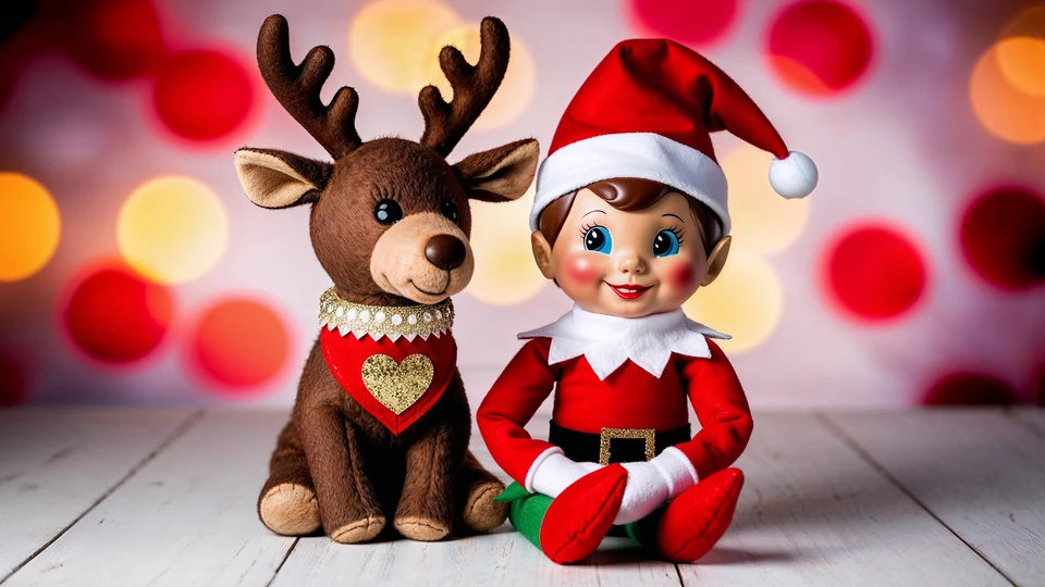 Reindeer and Elf Holiday Screen