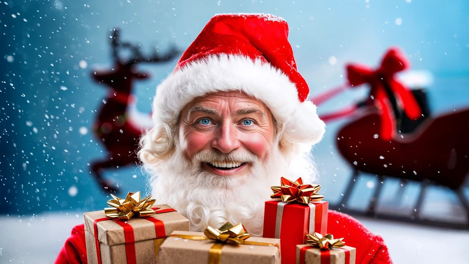 Santa and Snowy Sleigh Screen