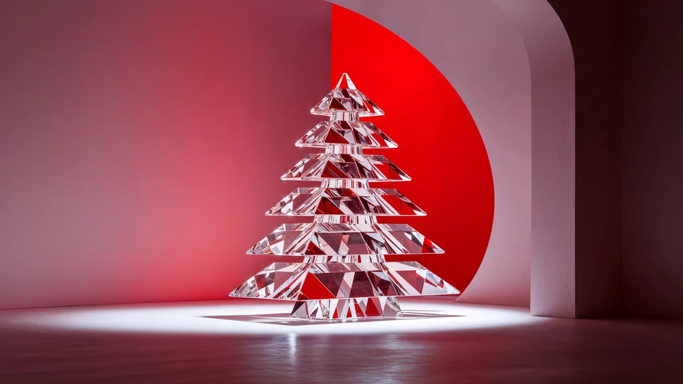 Modern Crystal Tree Sculpture Screen