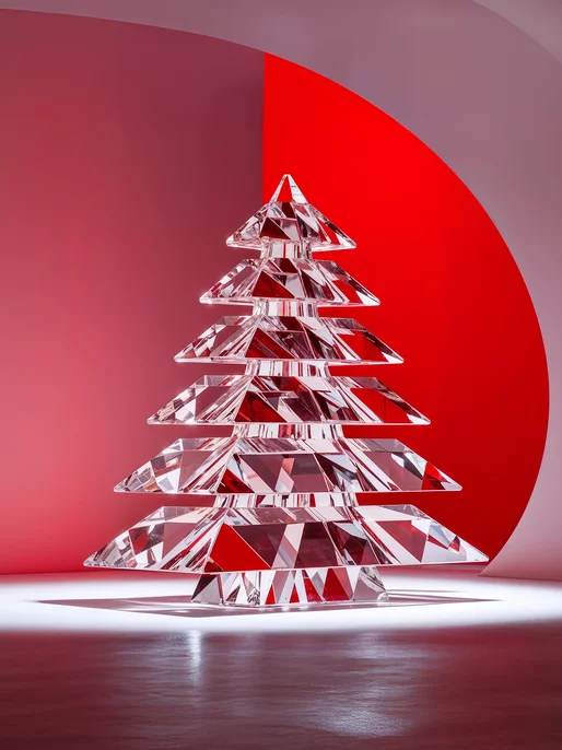 Modern Crystal Tree Sculpture Screen