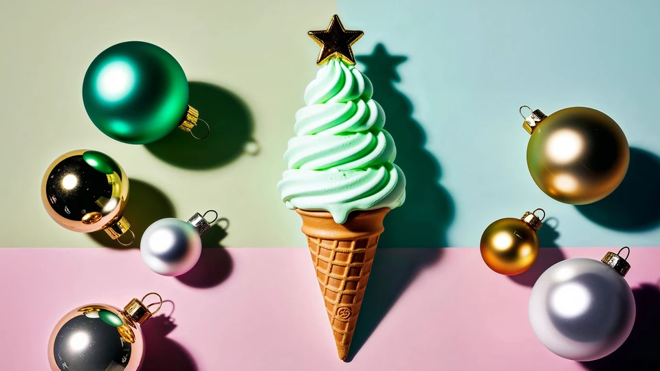 Holiday Ice Cream Tree Background