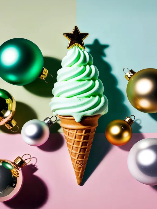 Holiday Ice Cream Tree Background
