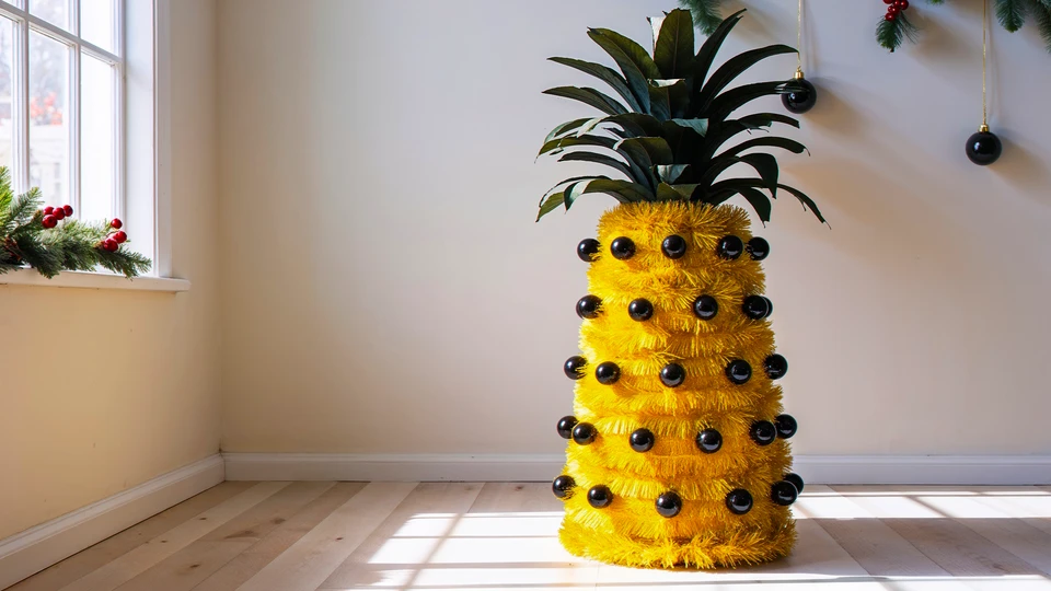 Tropical Pineapple Xmas Tree Wallpaper