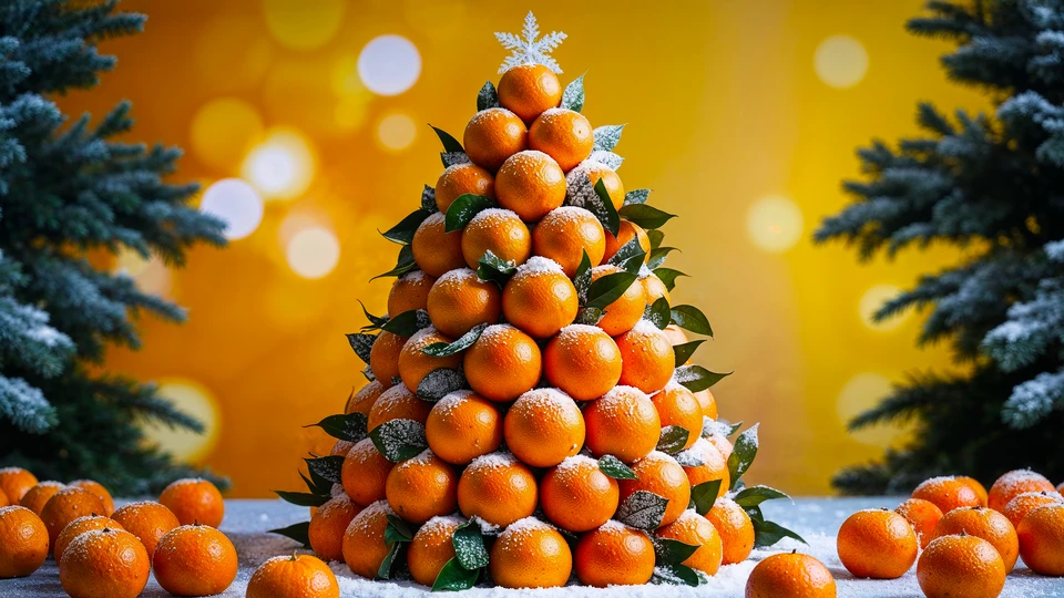 Festive Orange Tree Wallpaper