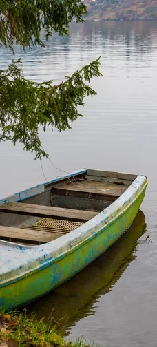 Old Boat On The Lake Image