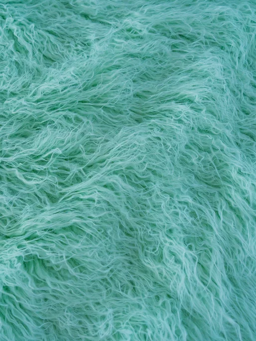 Green Fur Texture Close Up View 
