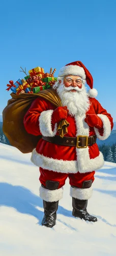 Bear in Santa Hat Background 