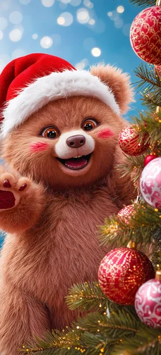 Santa in Snowy Mountains Screen 