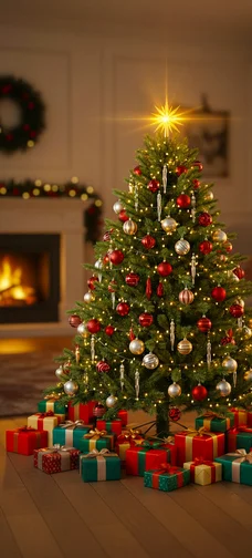 Cozy Xmas Tree Scene Image