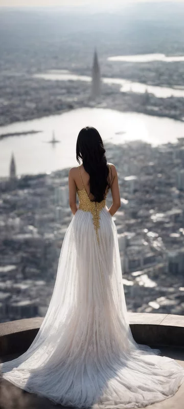 A Girl Looking Down the City