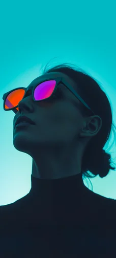 Girl Gazing at Sunset Image 