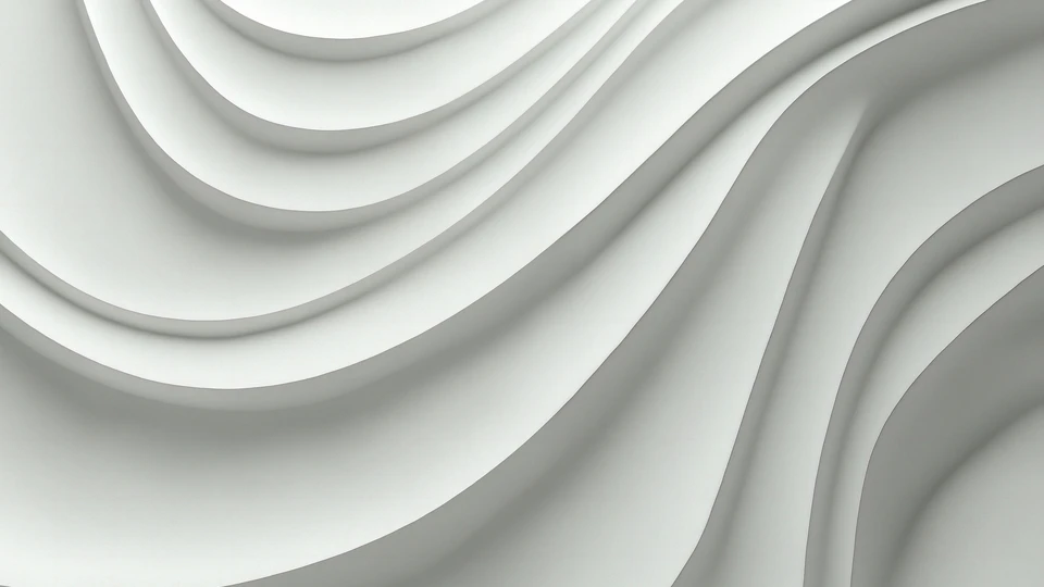White 3D Curves Geometric Screen