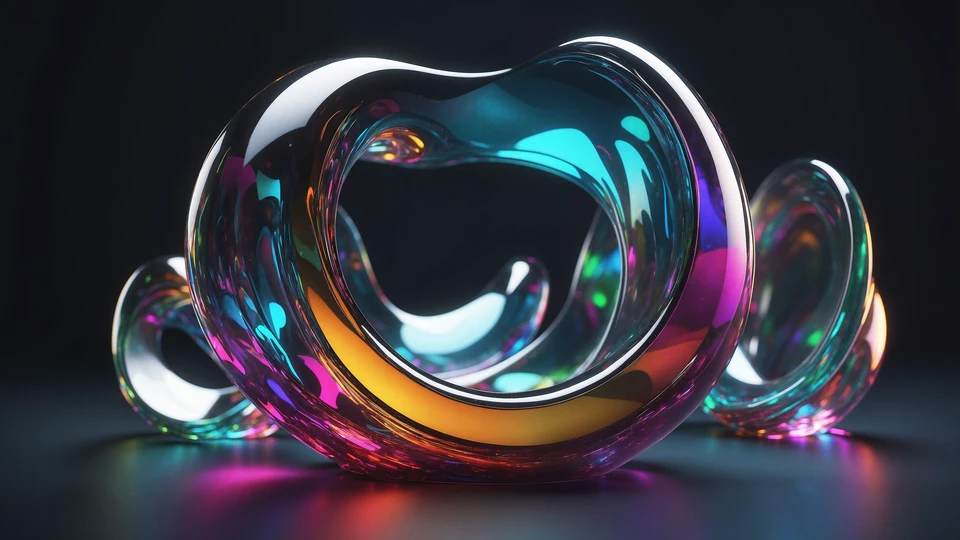 3D Abstract Glass Shapes